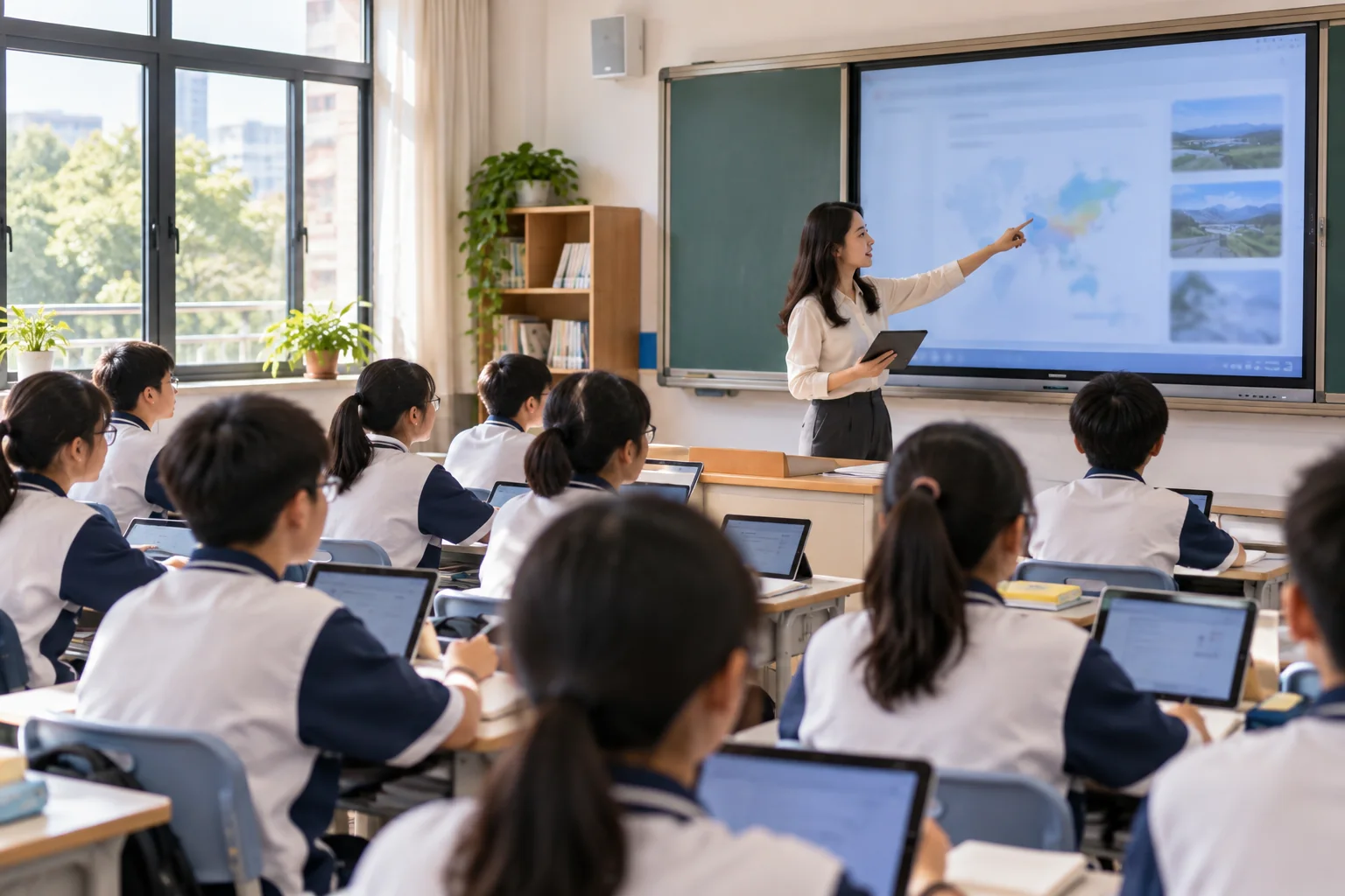 教师在数字课堂开展教学场景示意图