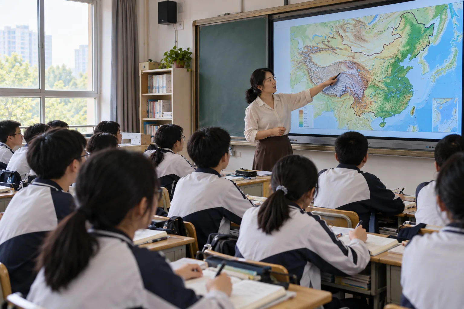 中学课堂教师讲解交互式地形地图