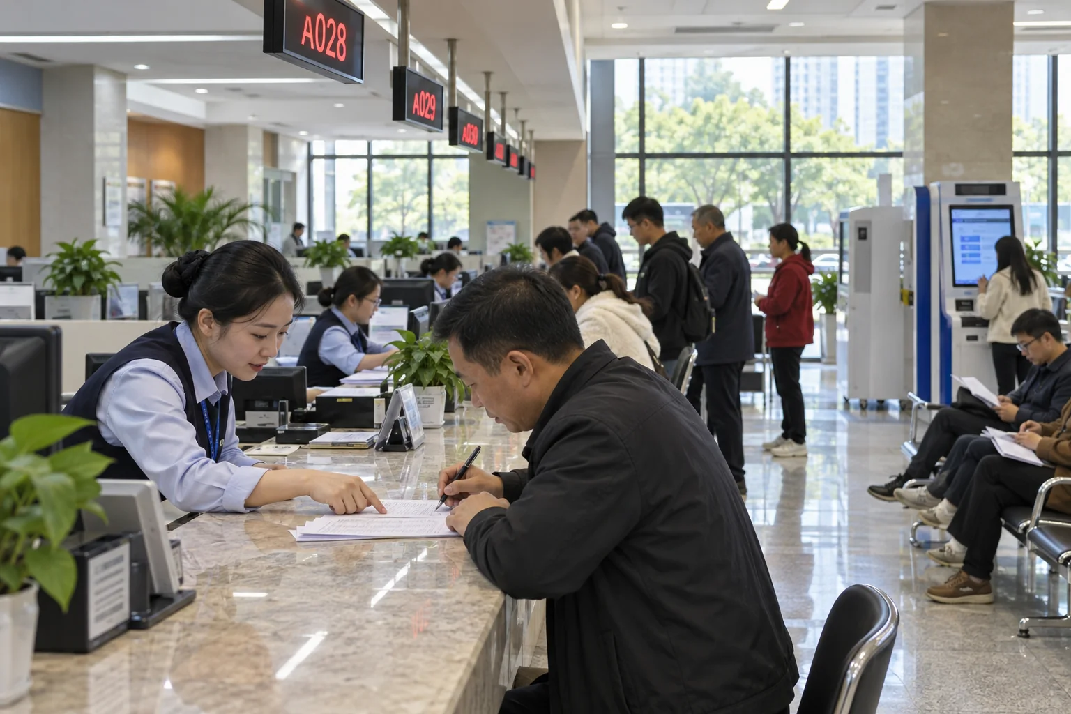 政务窗口排队屏与自助办理终端
